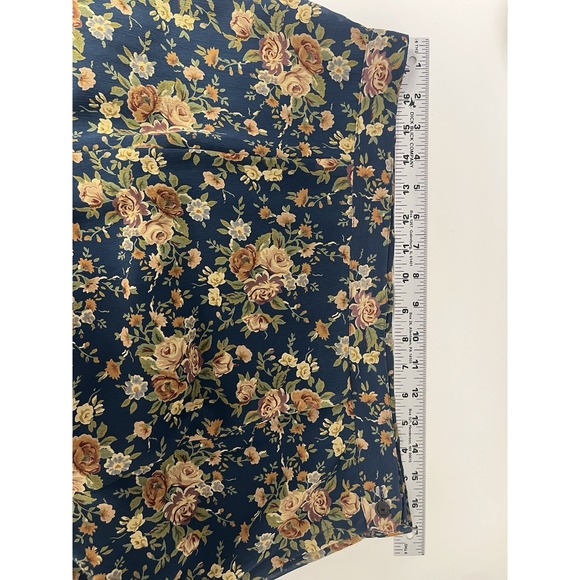 Vtg Liz Claiborne LizSport Blue Floral Maxi Skirt sz 16 Rose Tiered‎ 90s Fairy - Picture 10 of 10
